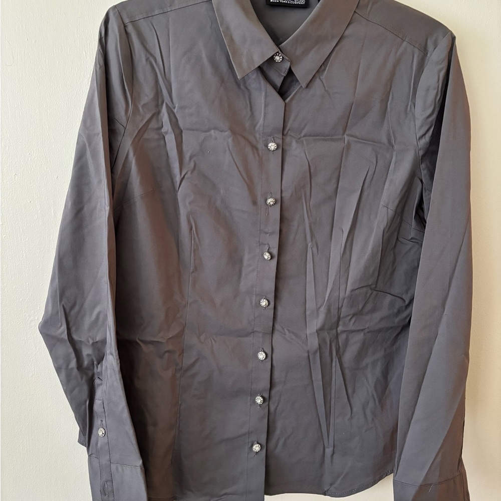 Gray Button-Up Shirt